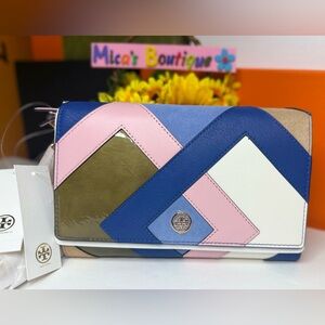 🆕TORY BURCH Robinson Pieced Chain Wallet 💯Authentic 🔥